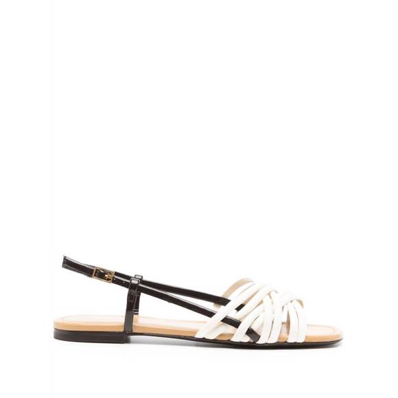 NEW TORY BURCH multi strap leather sandal in ivory / coco / ginger shortbread - Picture 4 of 6
